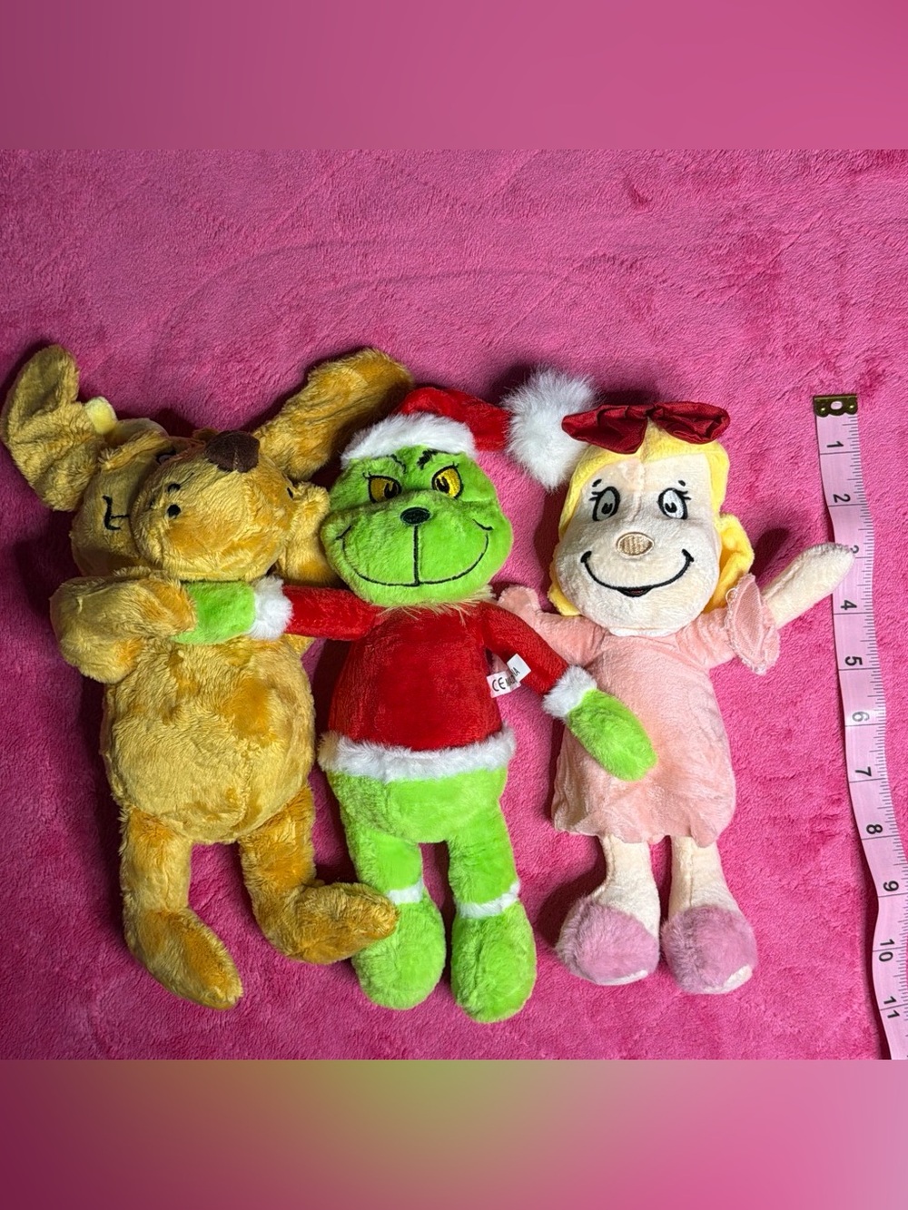 Green Grinch Plush Toy in Red Santa Outfit - Kids Toys